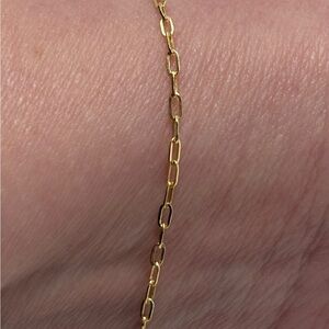 10K Solid Yellow Gold Paperclip Link Bracelet 7.5”